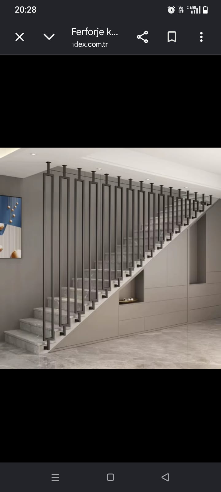 Modern Geometrik Siyah Metal Merdiven Korkuluğu